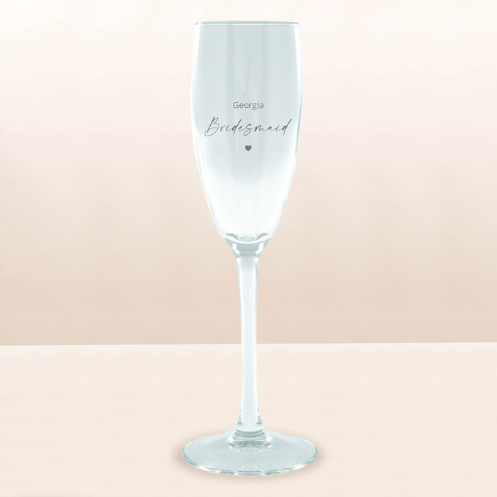 Personalised Engraved Prosecco Glass - Bridesmaid