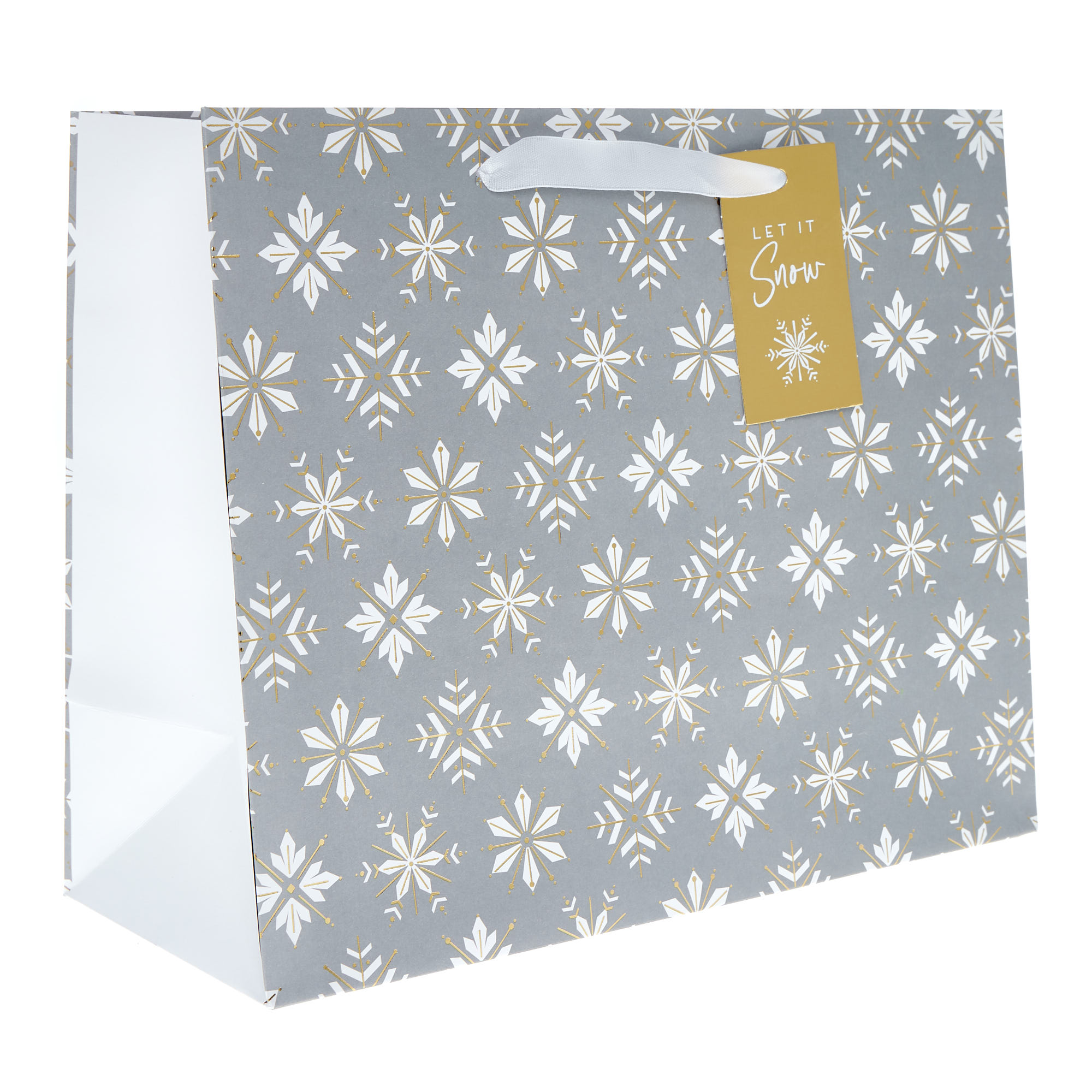 Large Landscape Patterned Snowflakes Gift Bag