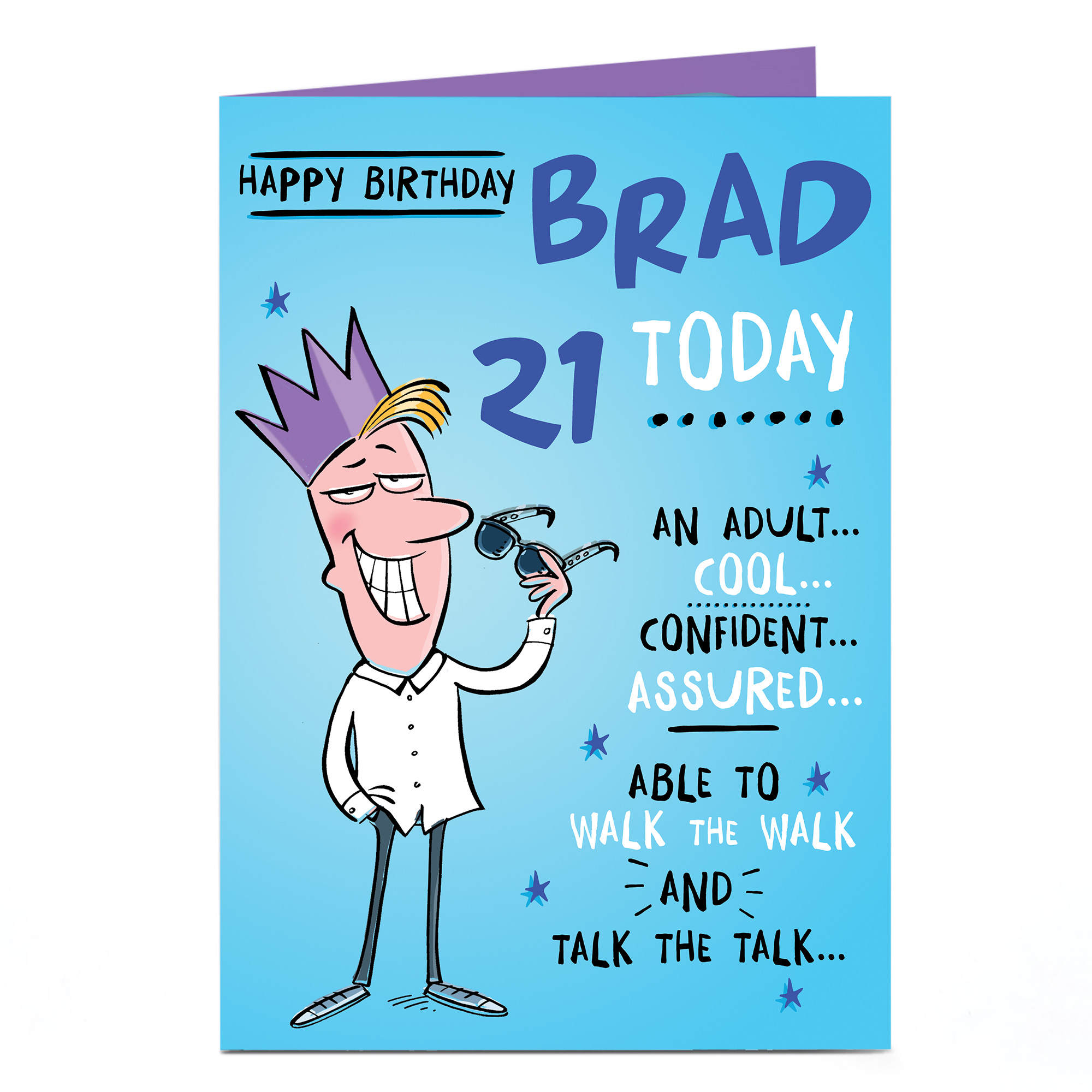 Personalised Any Age Birthday Card - Cool, Confident, Assured