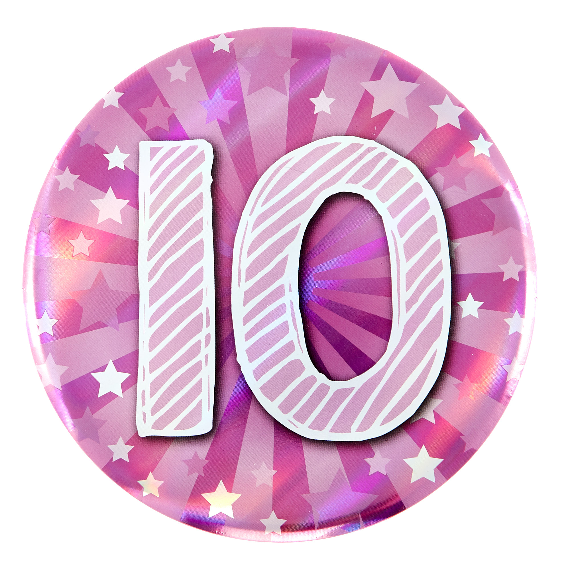 Giant 10th Birthday Badge - Pink