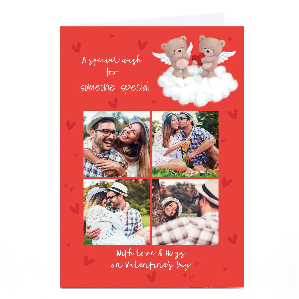 Photo Hugs Valentine's Day Card - 4 Photo Angel Hugs, Someone Special