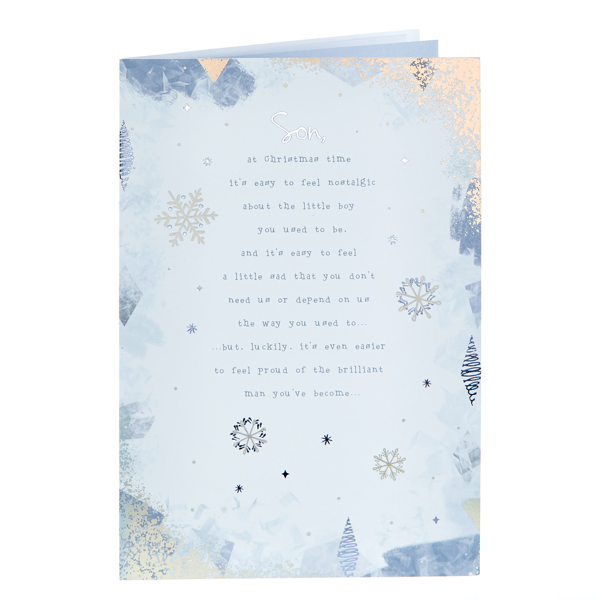 Christmas Card - Son Shimmering Snowflakes 