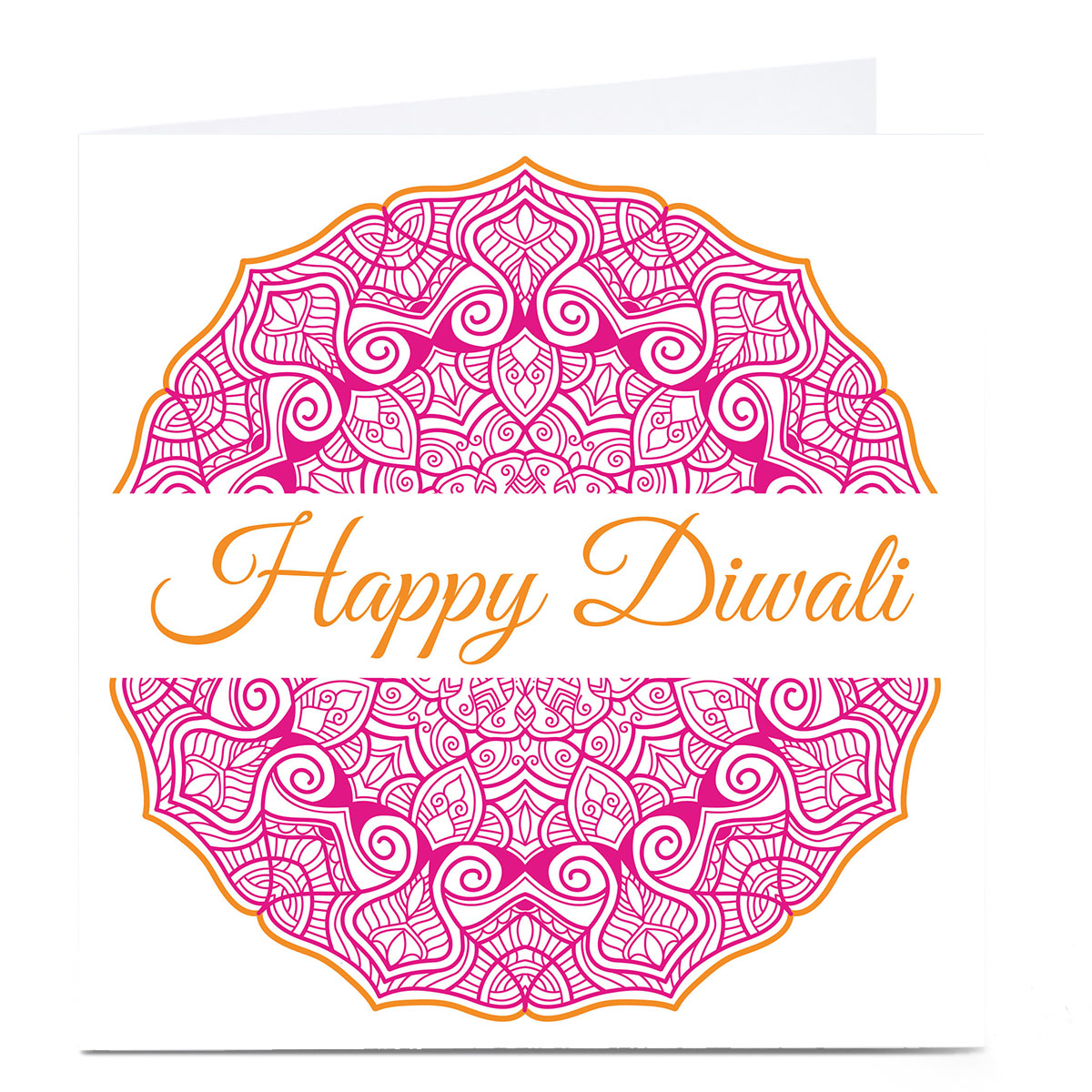 Personalised Roshah Designs Diwali Card - Pink & Gold 