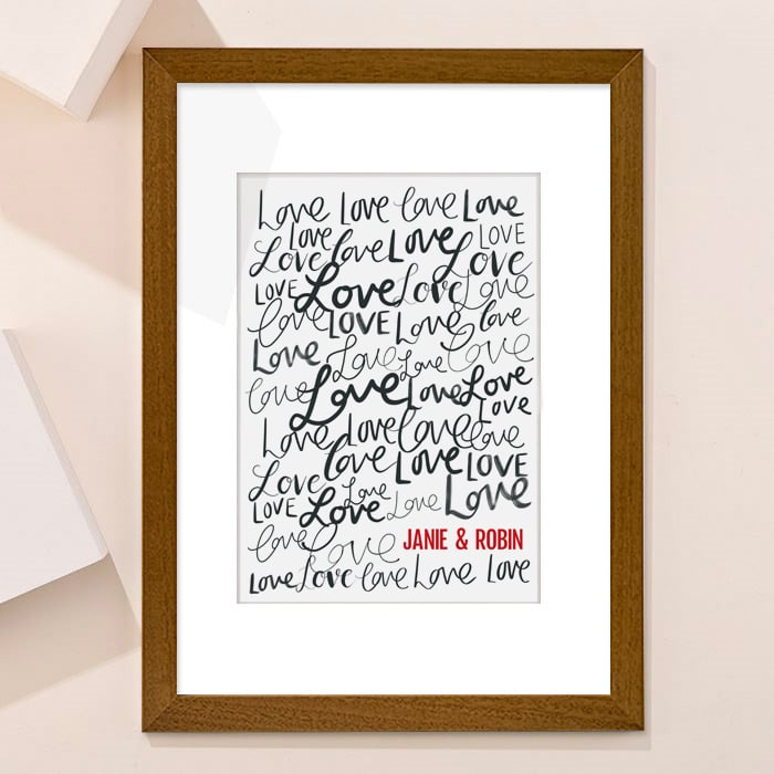 Personalised Names Love Portrait Print