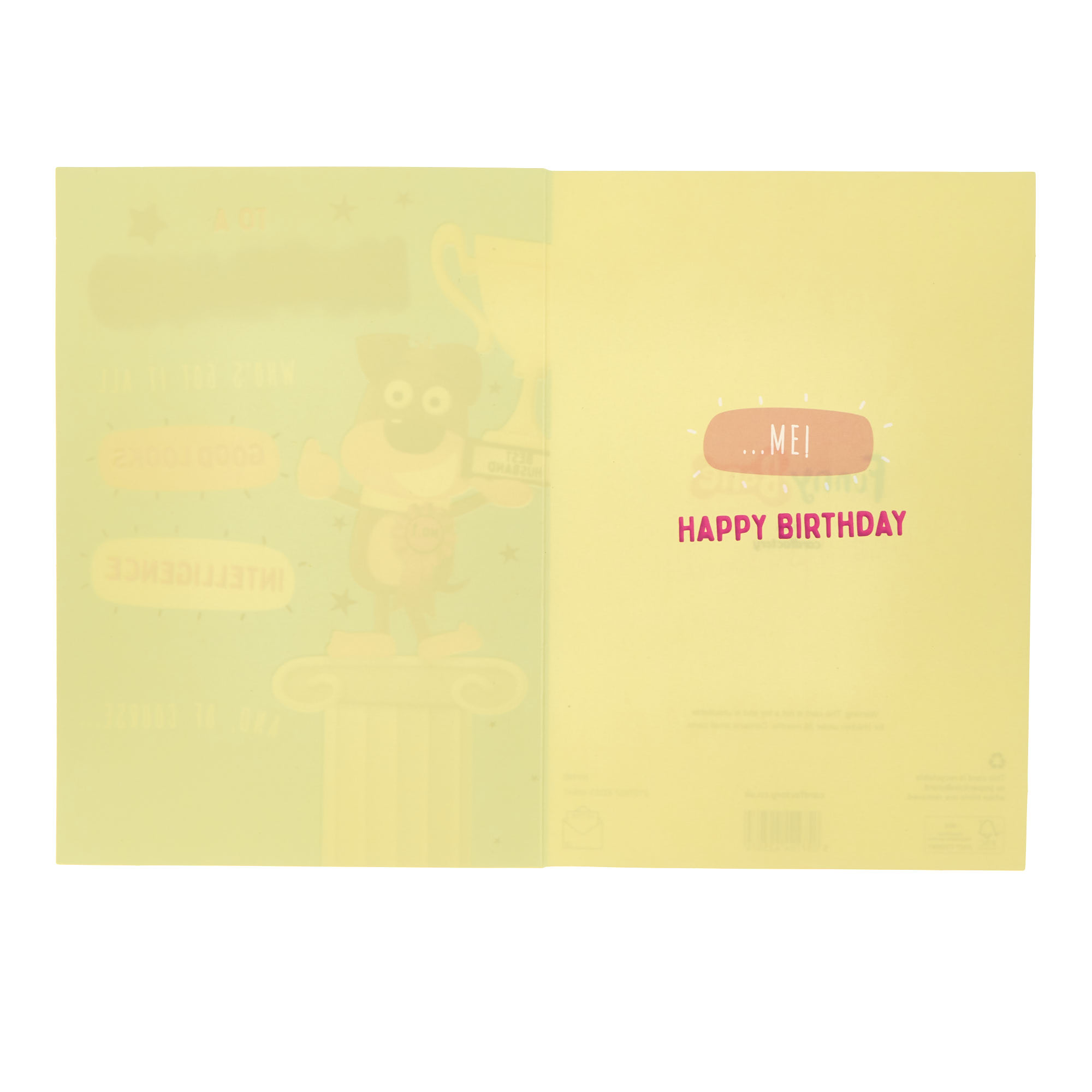 Husband Dog & Trophy Birthday Card