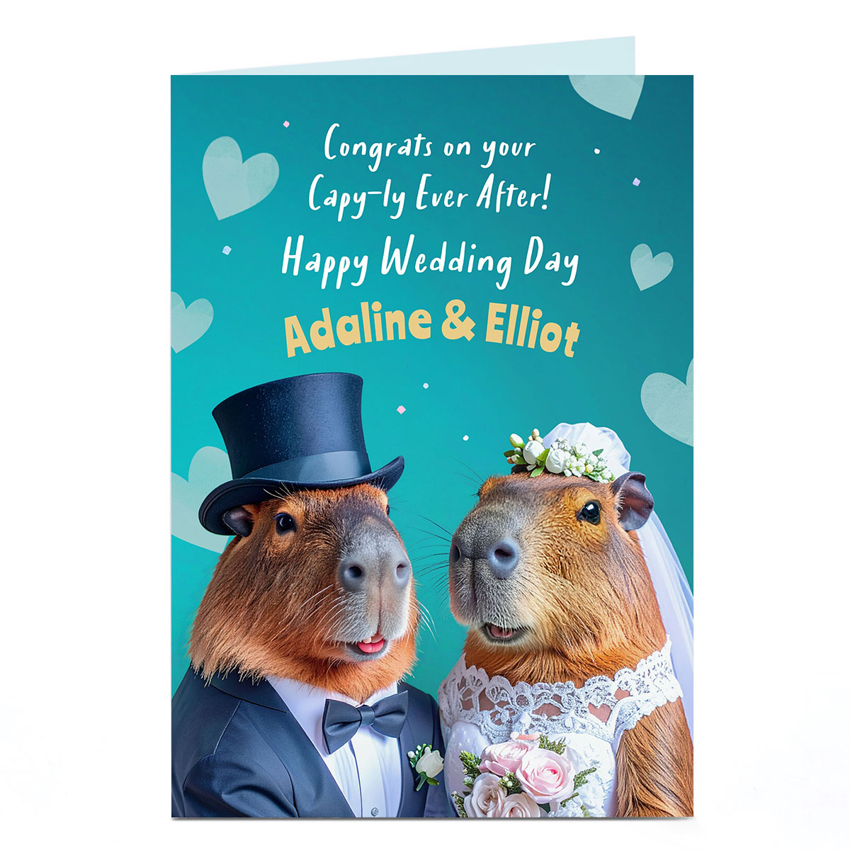 Personalised Wedding Card - Capy-ly Ever After
