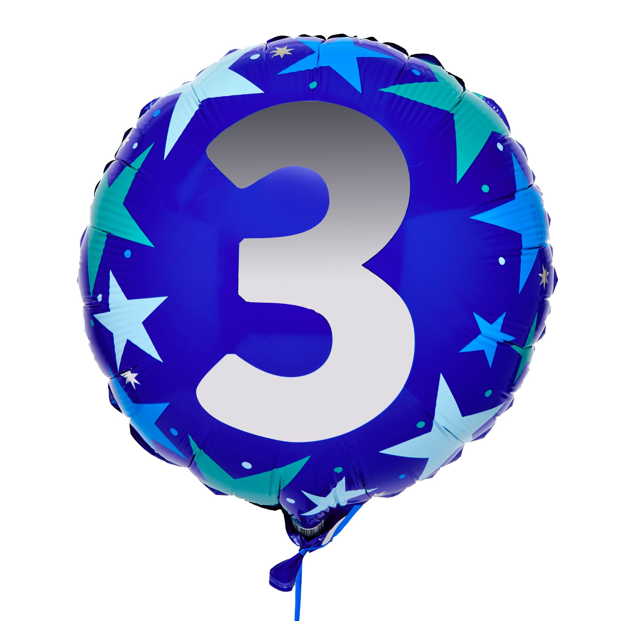 Blue Stars 3rd Birthday 18-Inch Foil Helium Balloon