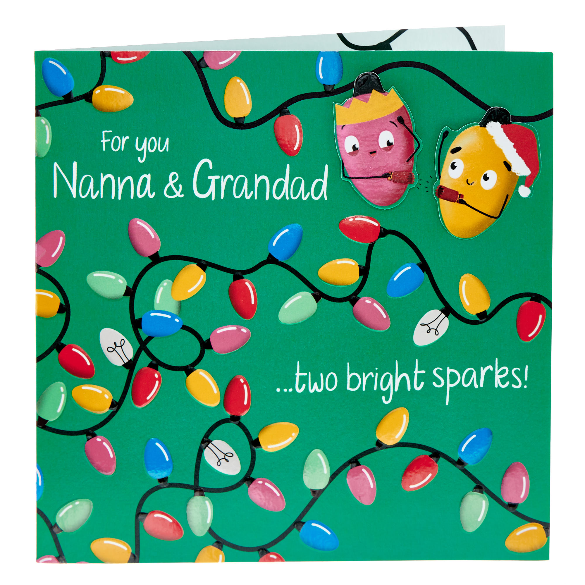 Exquisite Nanna & Grandad Lights Christmas Card