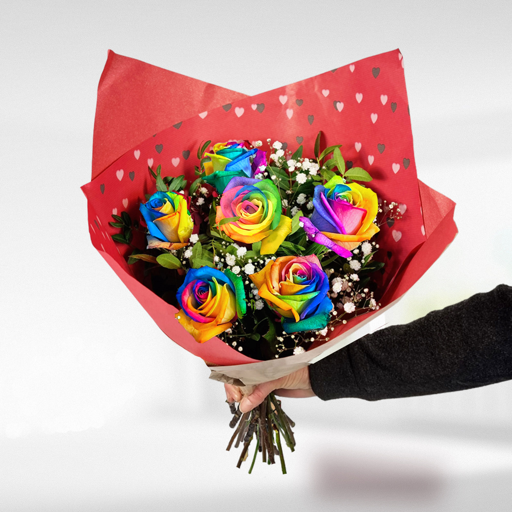 Buy Letterbox Rainbow Rose Flower Bouquet for GBP 24.99 Card Factory UK