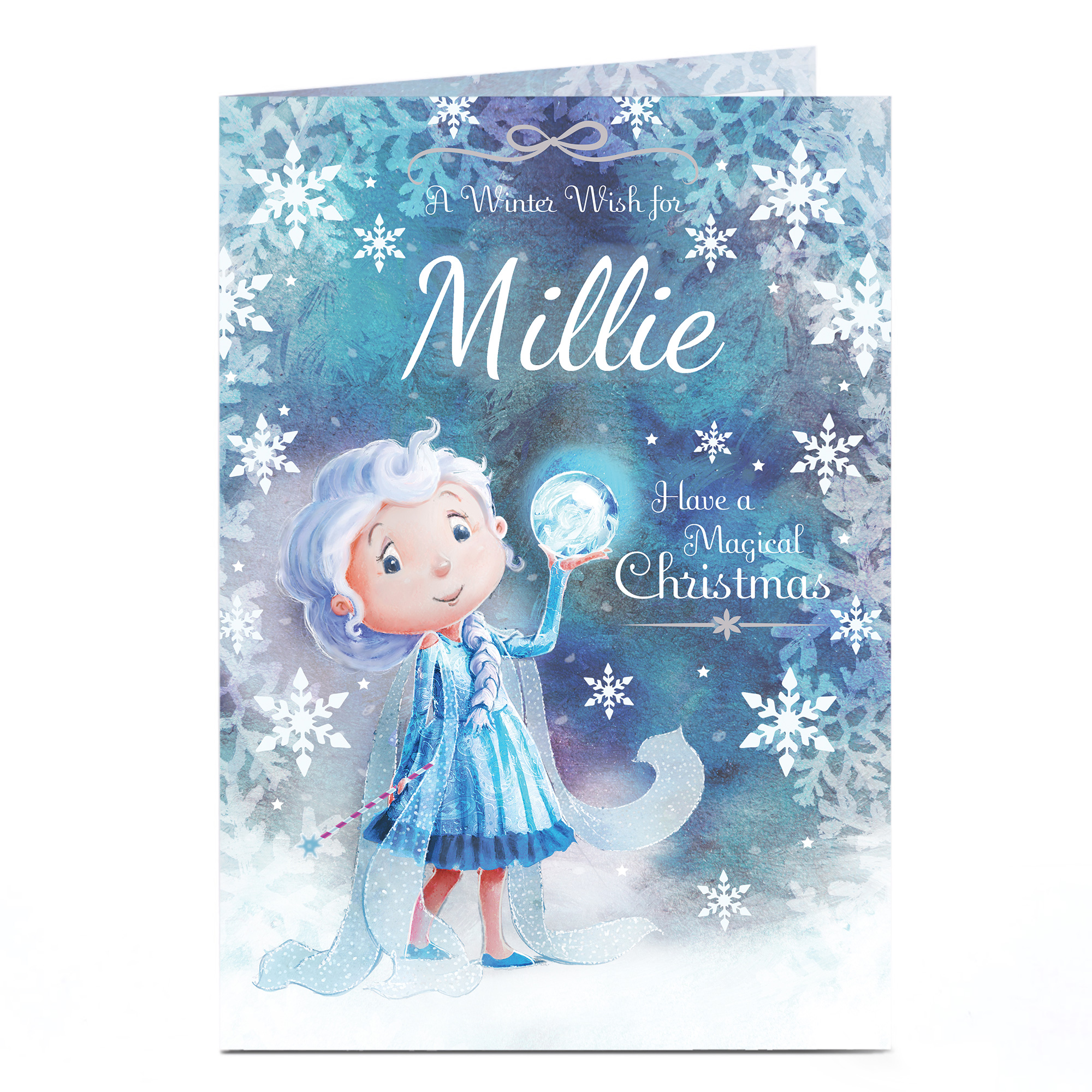 Personalised Christmas Card - Winter Wish, Any Name