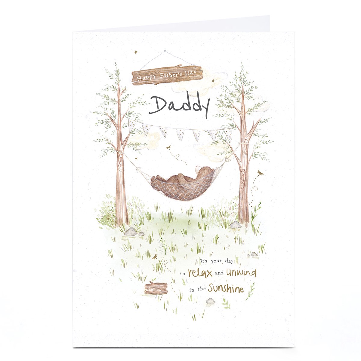 Personalised Father's Day Card - Bear Hammock, Daddy