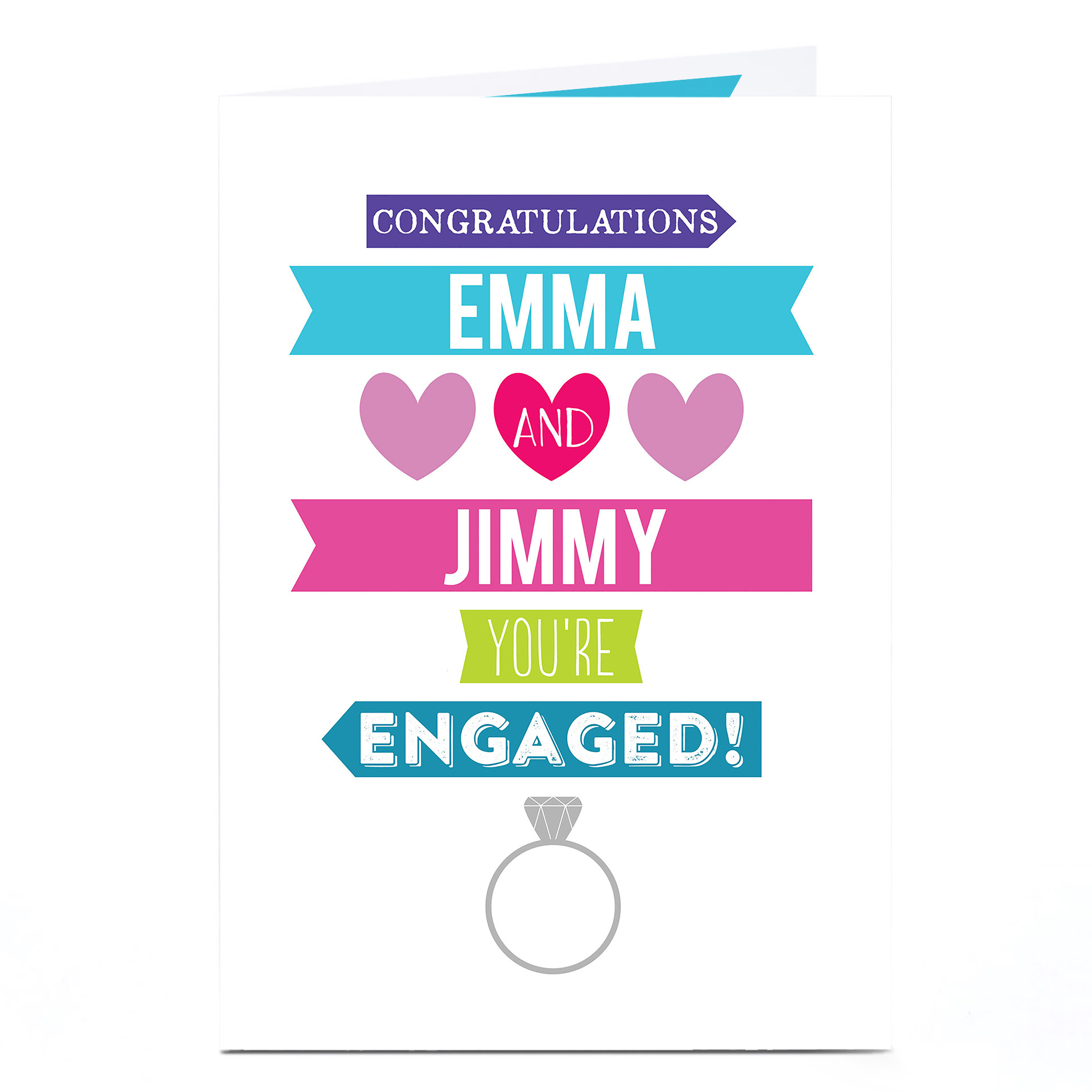 Personalised Engagement Card - Diamond Ring
