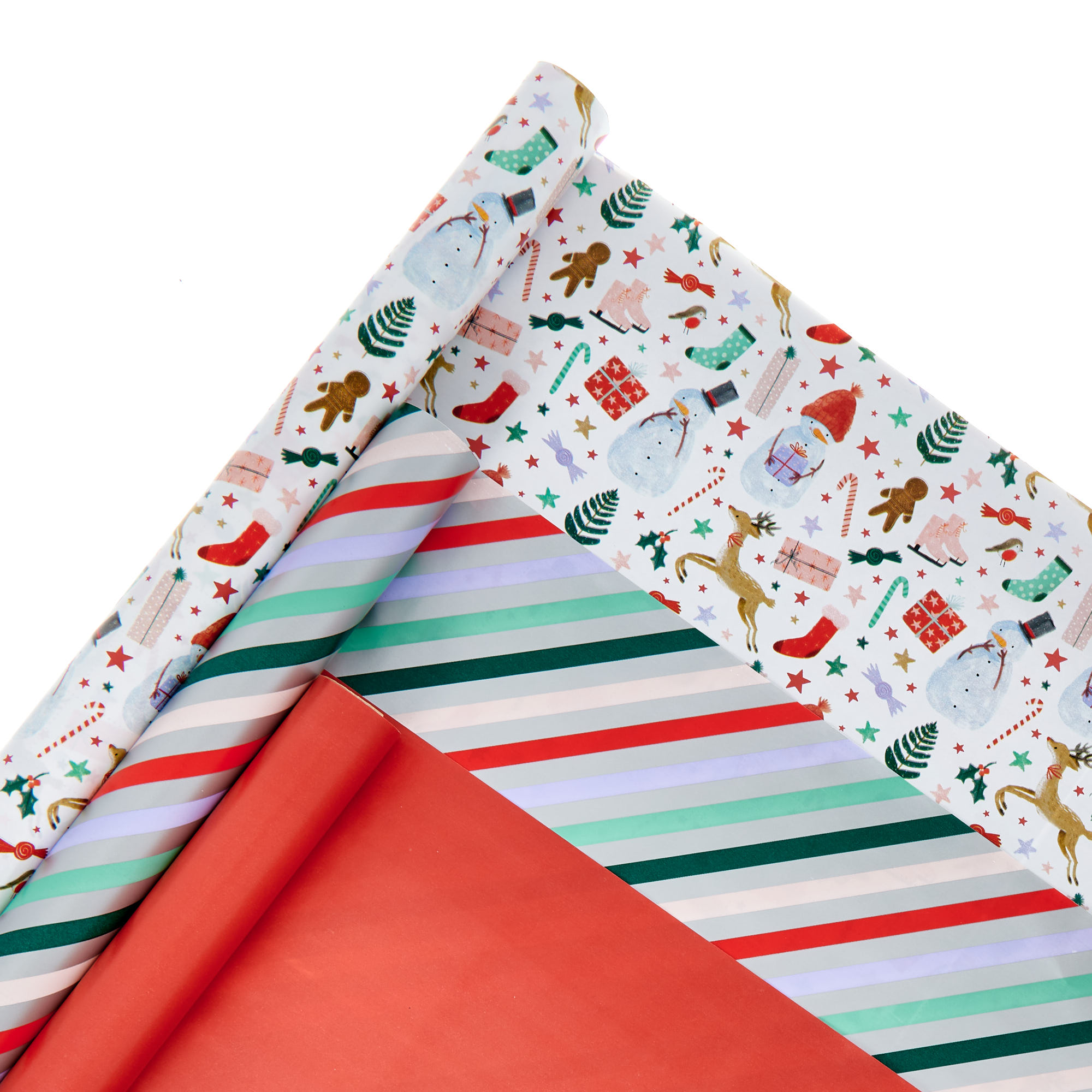 Candy Cane Christmas Wrapping Paper - 3 Rolls