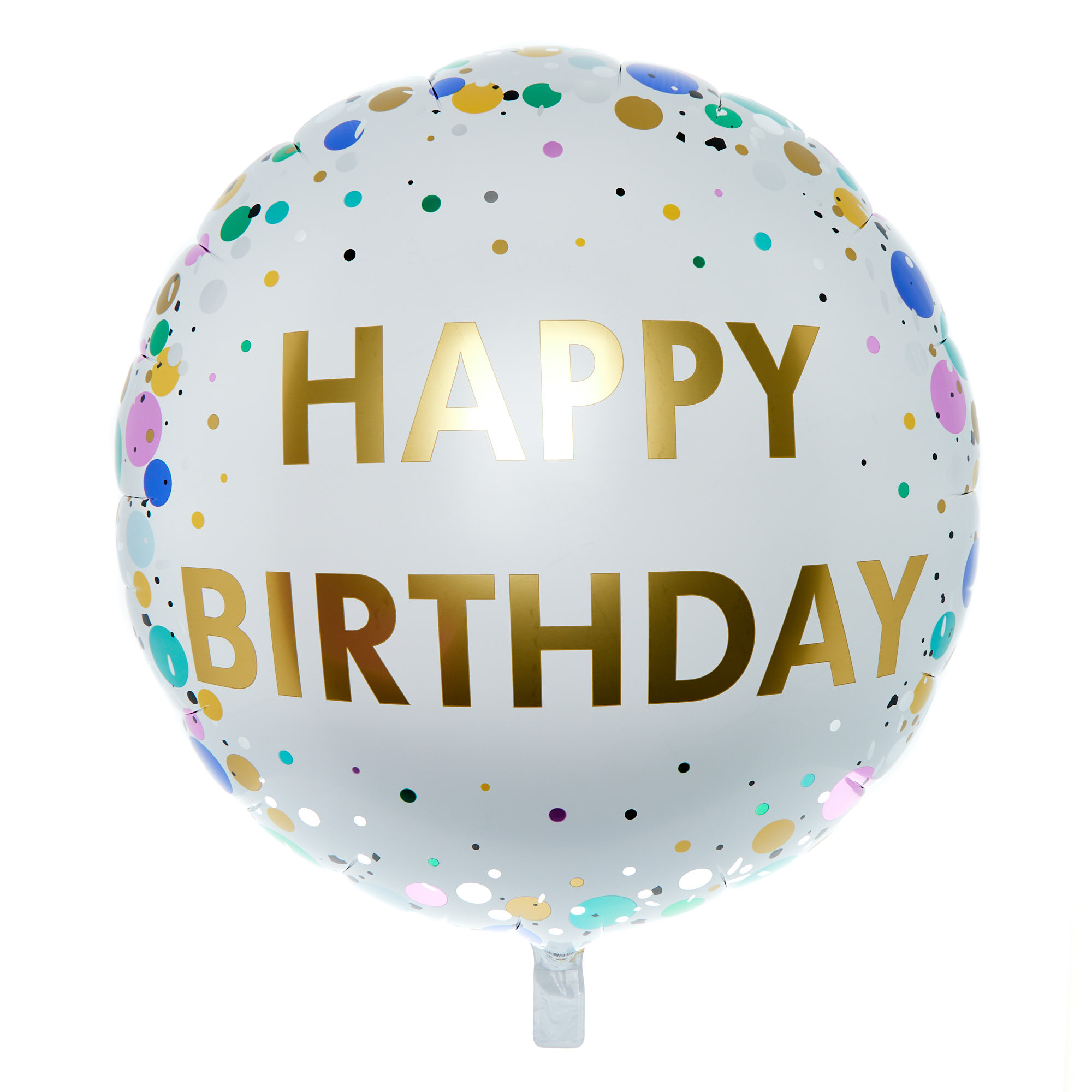 31-Inch Spotty Happy Birthday Foil Helium Balloon With Stickers