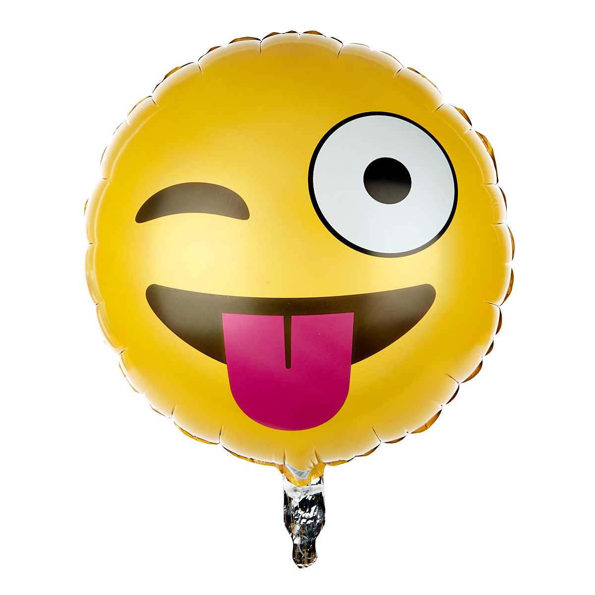 Wink Face Emoticon 13.5-Inch Foil Helium Balloon
