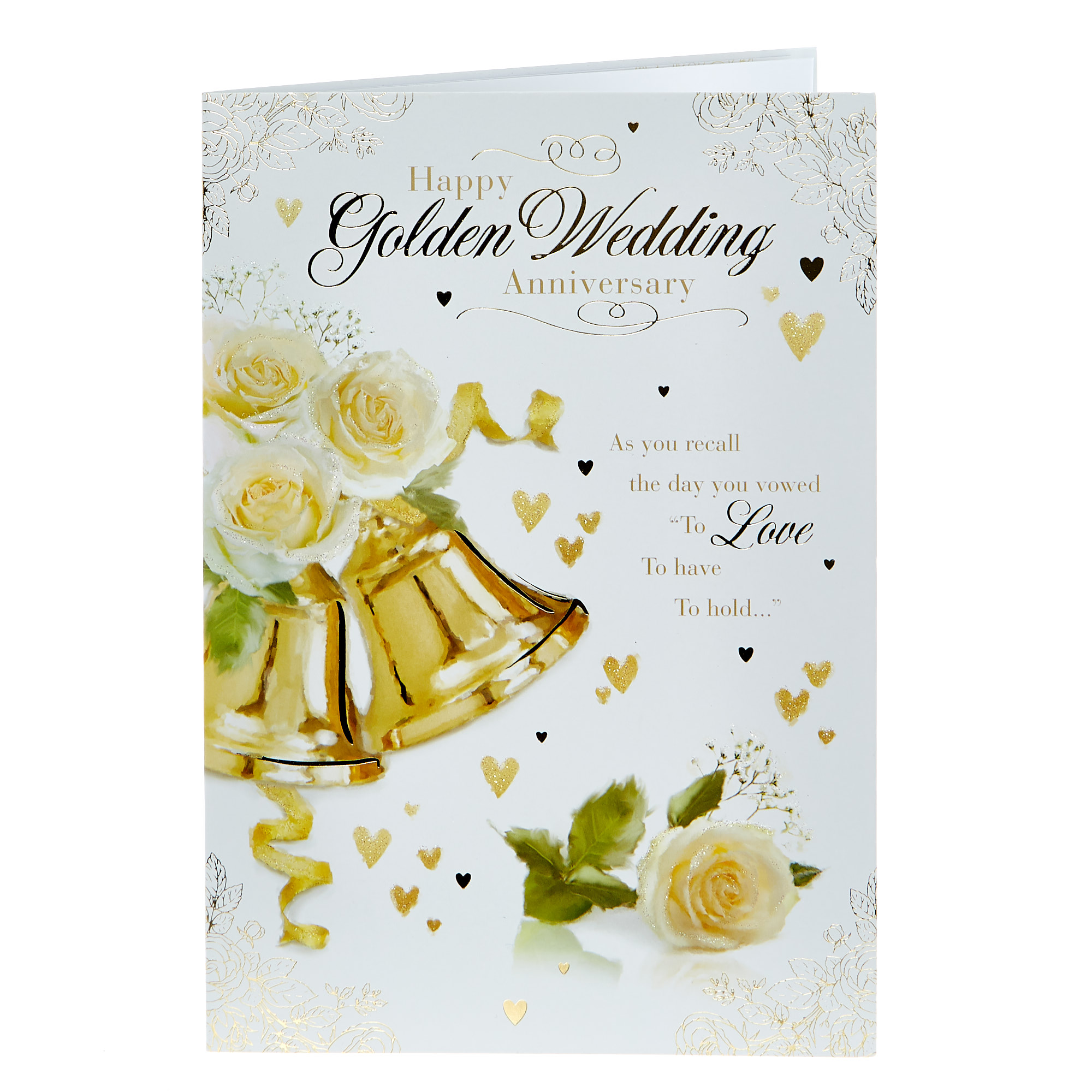 Buy 50th Anniversary Card Golden Bells for GBP 0.99