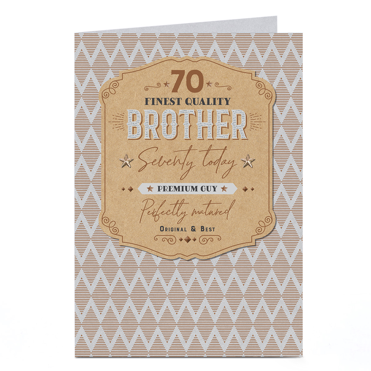 70th Birthday Card - Finest Quality Brother 