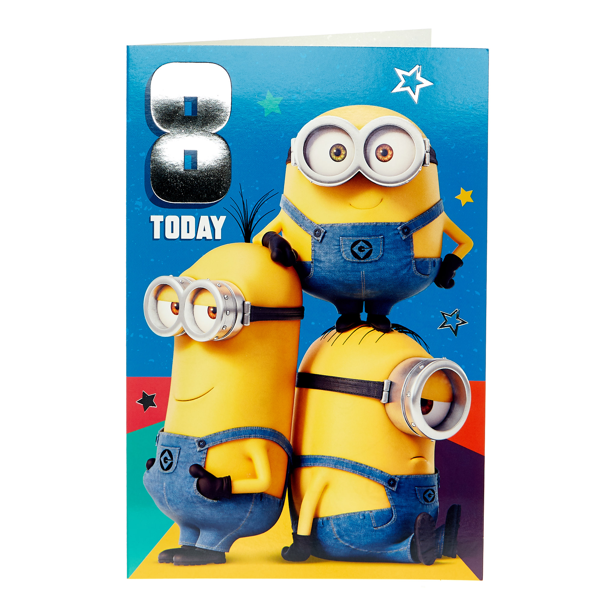 Minions 8th Birthday Card - Awesome Day