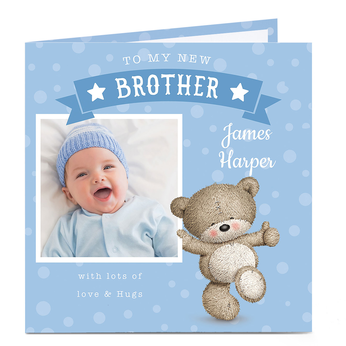 Photo New Baby Hugs Card - To My New Brother