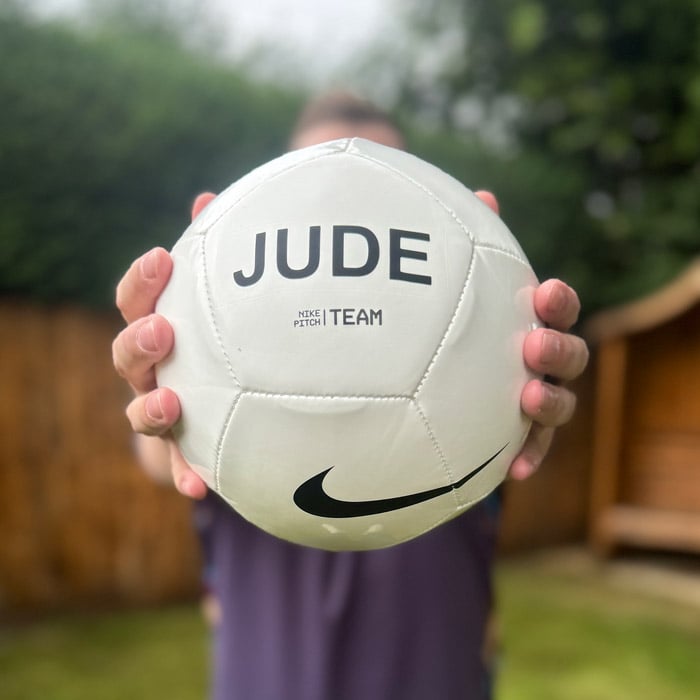Personalised Black & White Nike Football - Name
