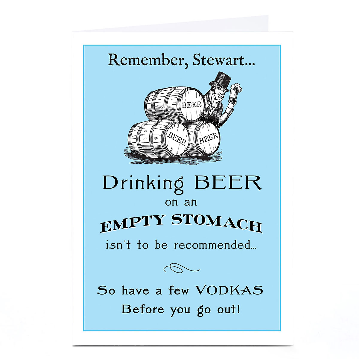 Personalised Toodle Pip Card - Drinking Beer