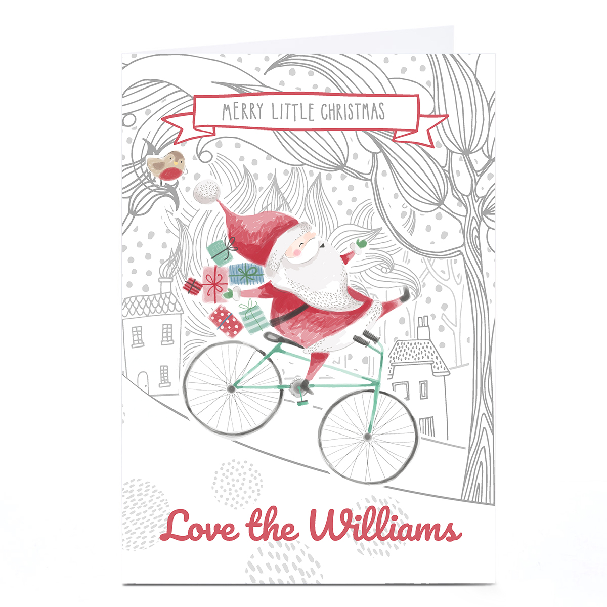 Personalised Bev Hopwood Christmas Card - Merry Little Christmas