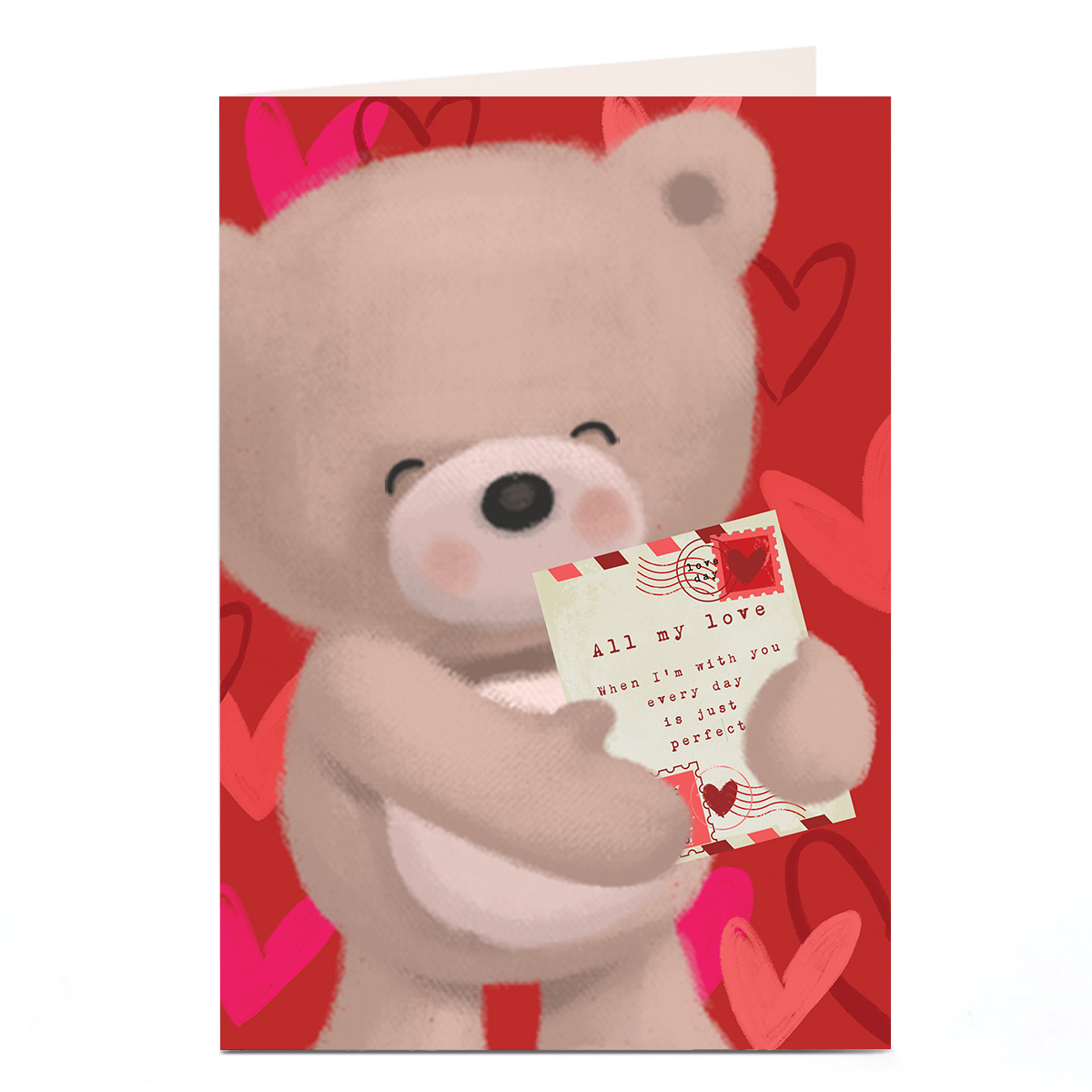 Personalised Hugs Valentine's Day Card - Hugging Love Letter
