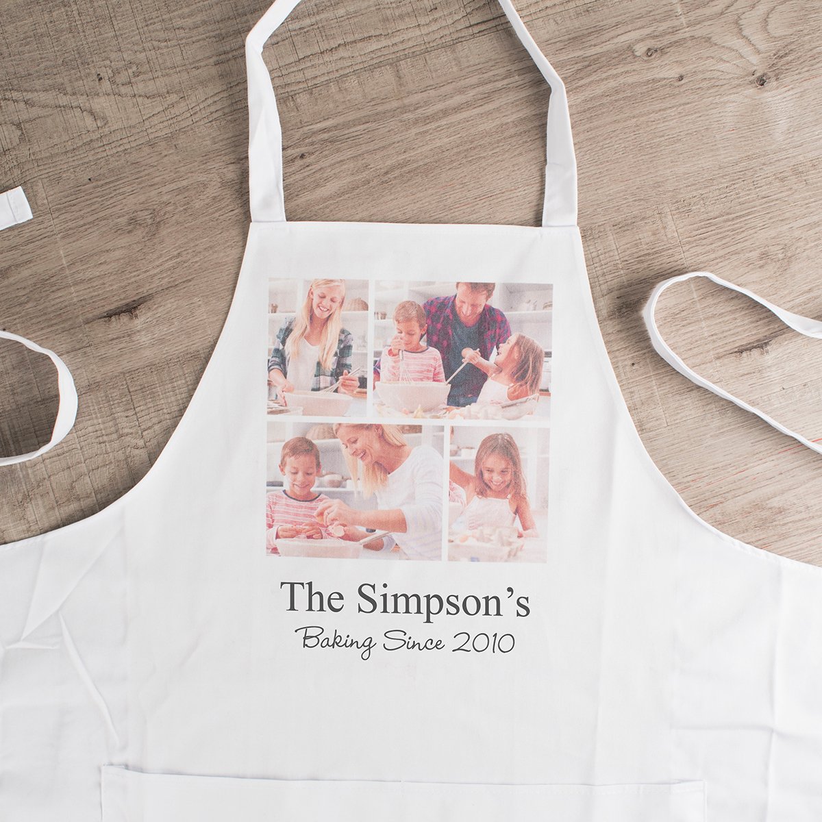 Multi Photo Upload White Apron - Family Baking Since