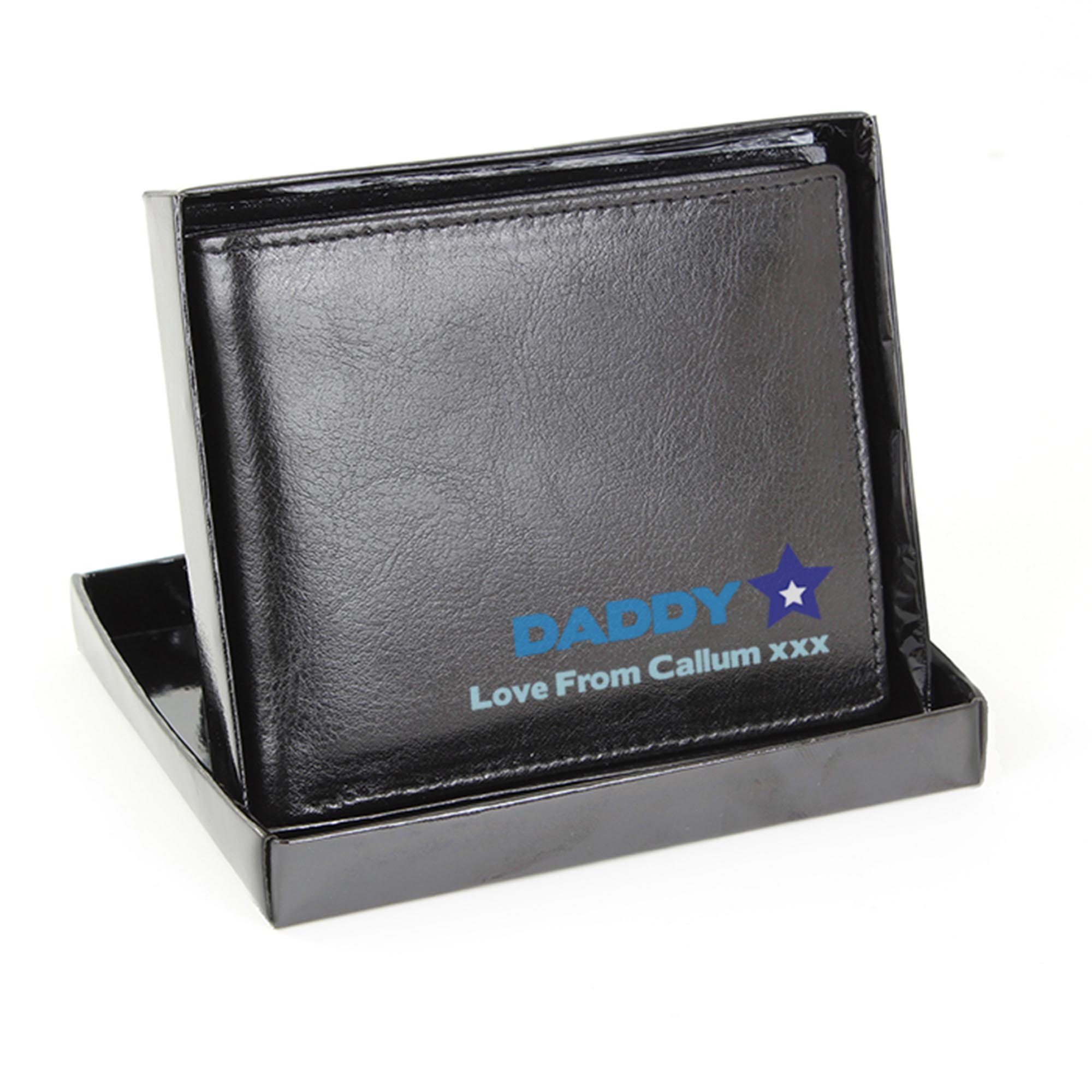 Personalised Blue World's Best Dad Leather Wallet