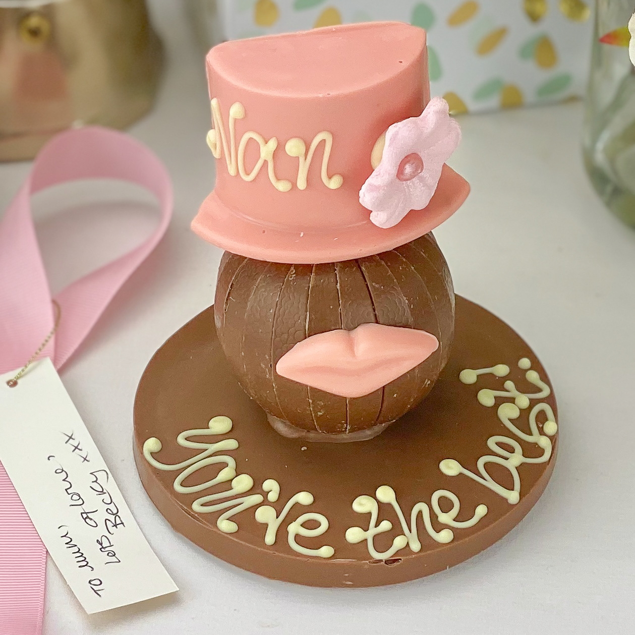 Personalised Terry's Chocolate Orange Pink Hat & Lips