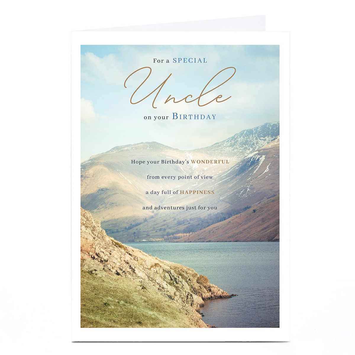 Personalised Birthday Card - Wonderful View Mountain Scene, Uncle