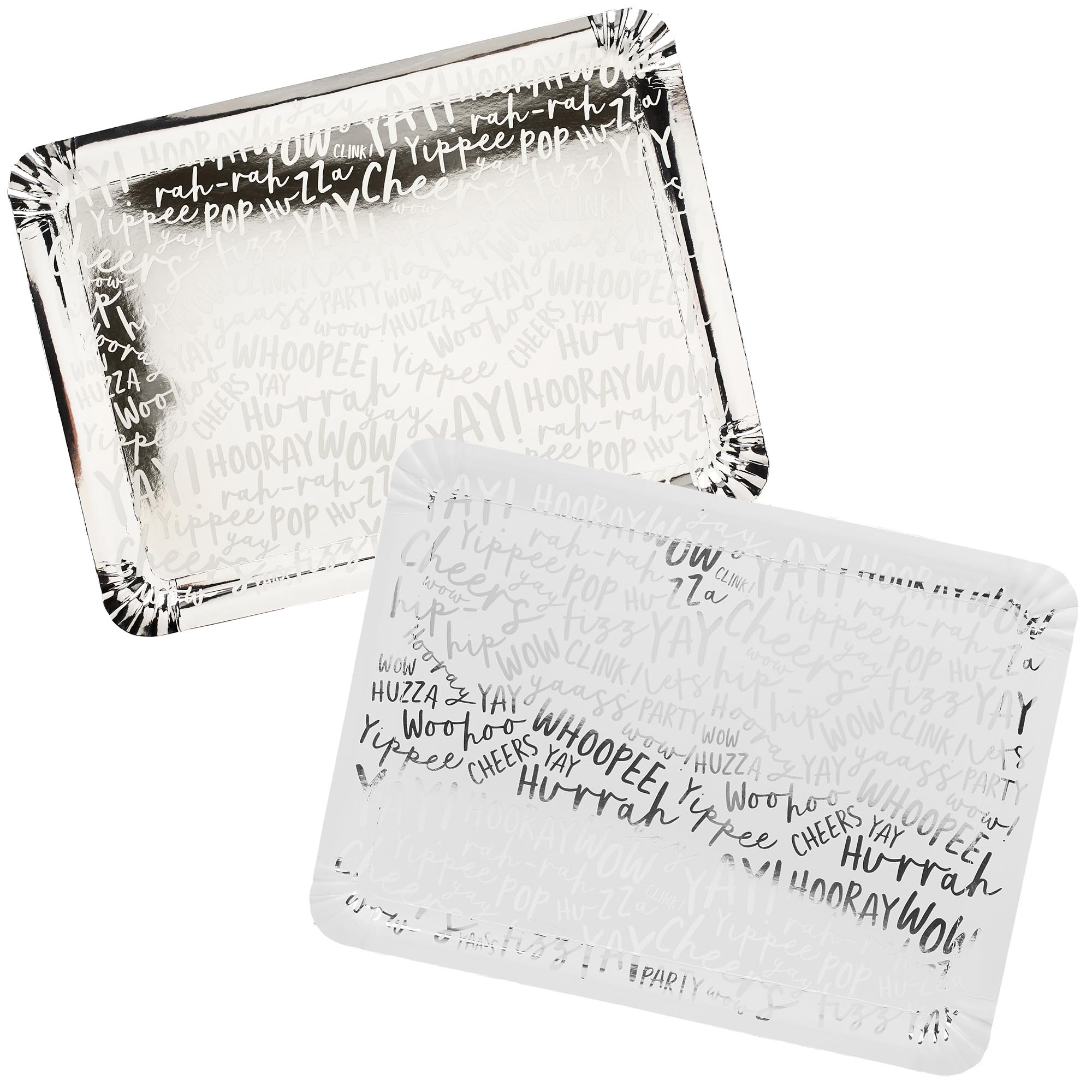 Silver Celebrate Paper Trays - Pack of 4