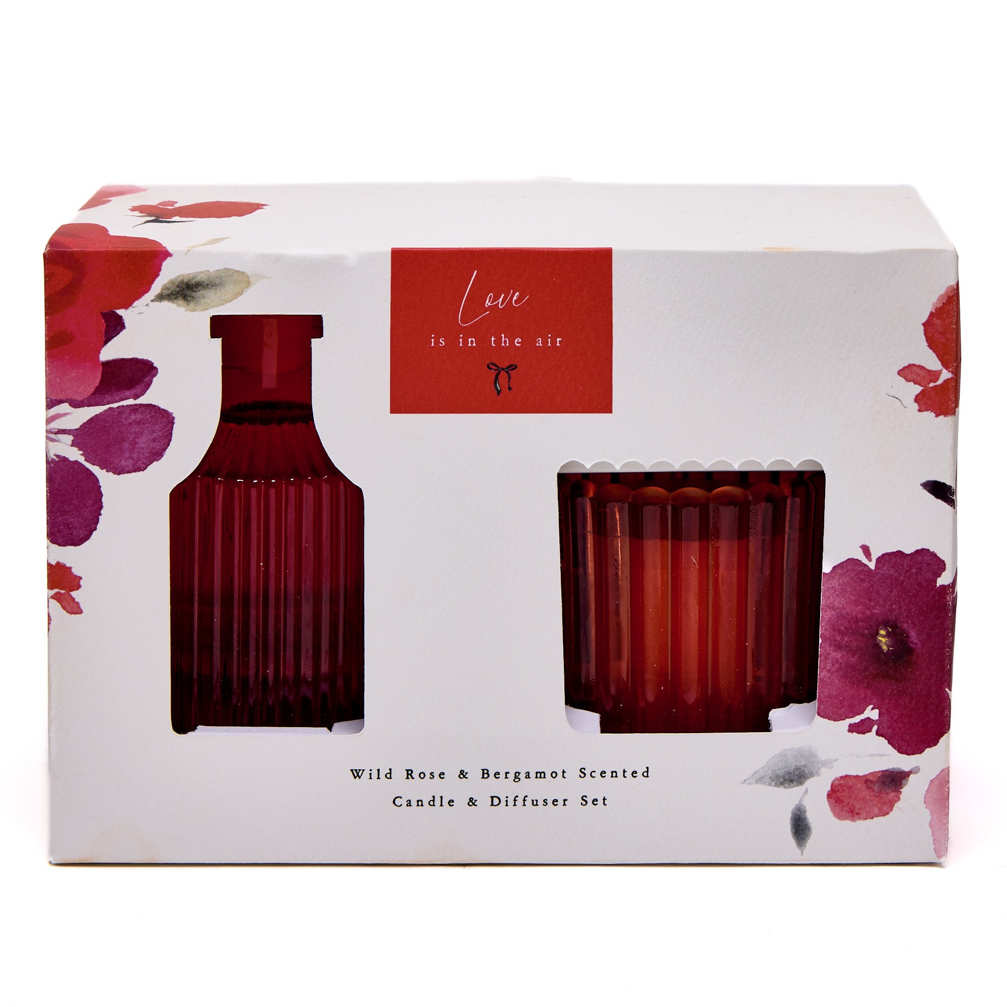 Love Is In The Air Wild Rose & Bergamot Scented Candle & Diffuser Set