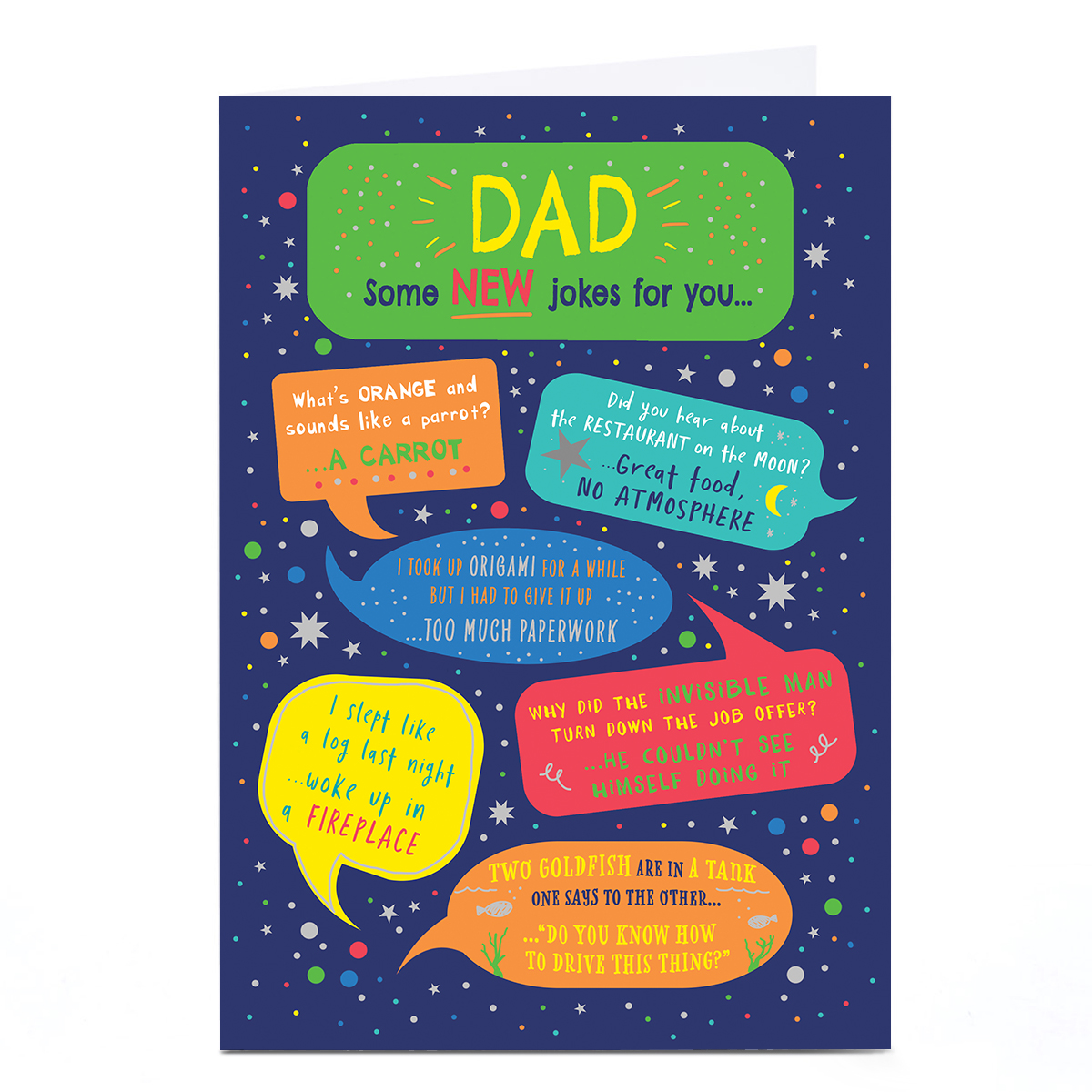 Personalised Birthday Card - Some New Dad Jokes