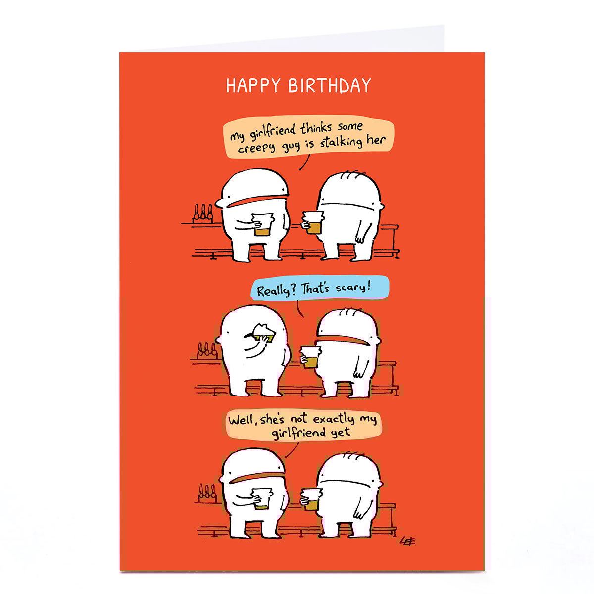 Personalised Lee Fearnley Birthday Card - Stalker 