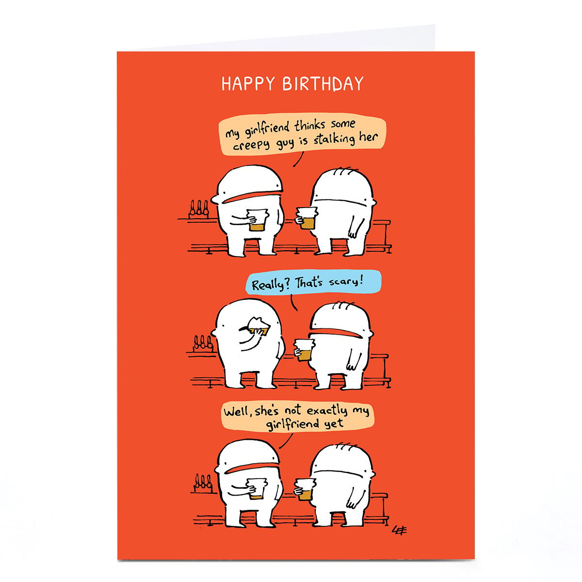 Personalised Lee Fearnley Birthday Card - Stalker 