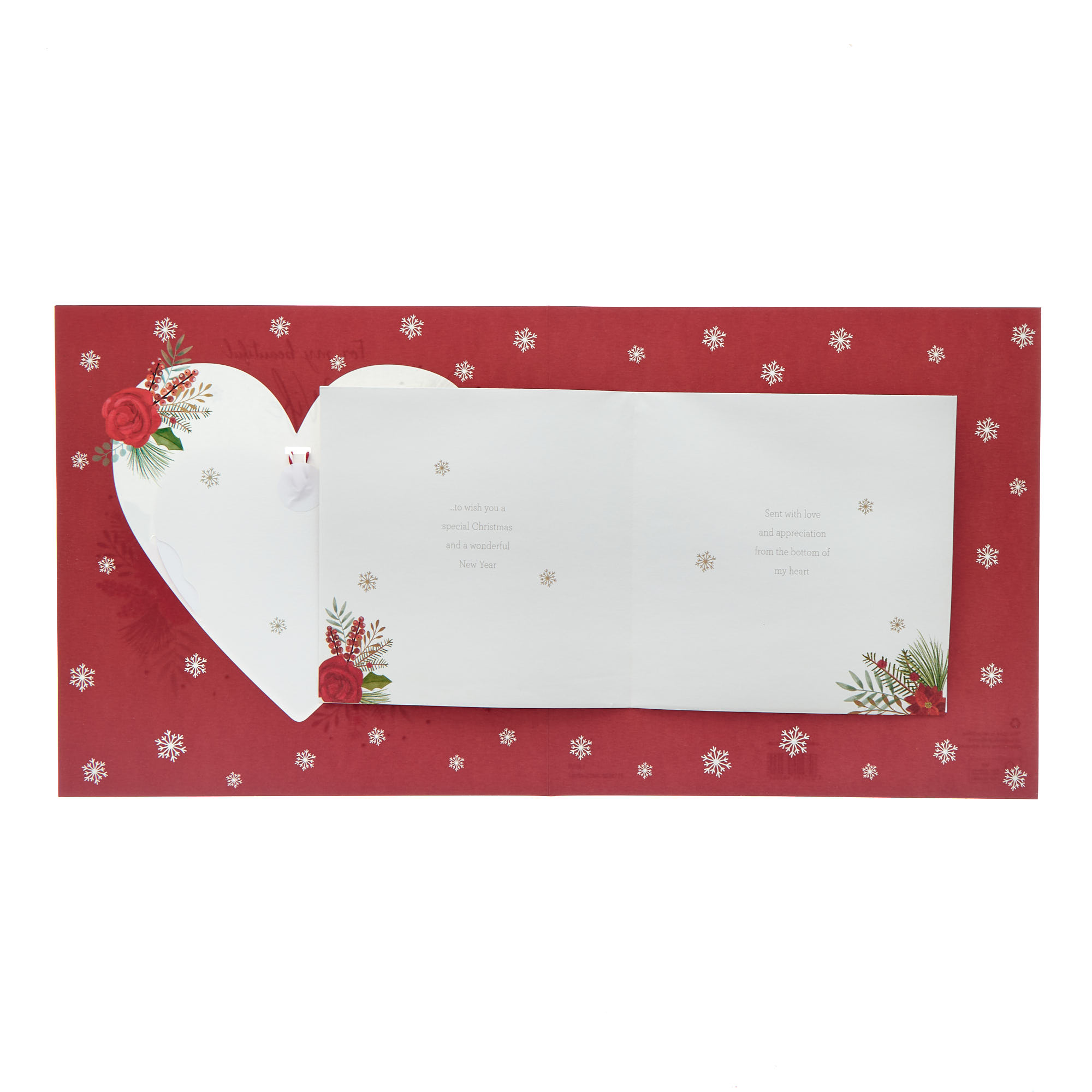 Beautiful Wife Poinsettias Premium Boxed Christmas Card