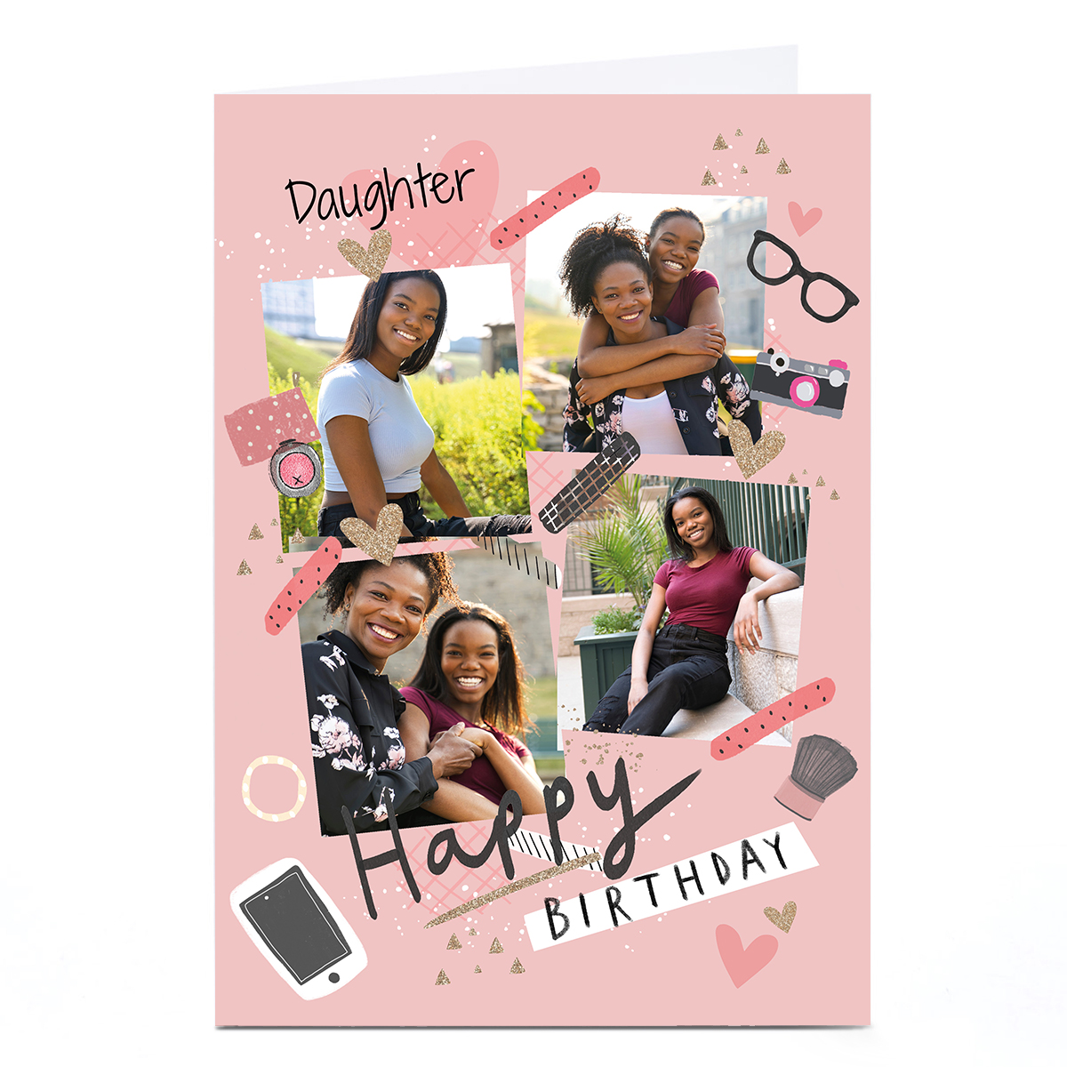 Photo Birthday Card - Pink, Daughter 