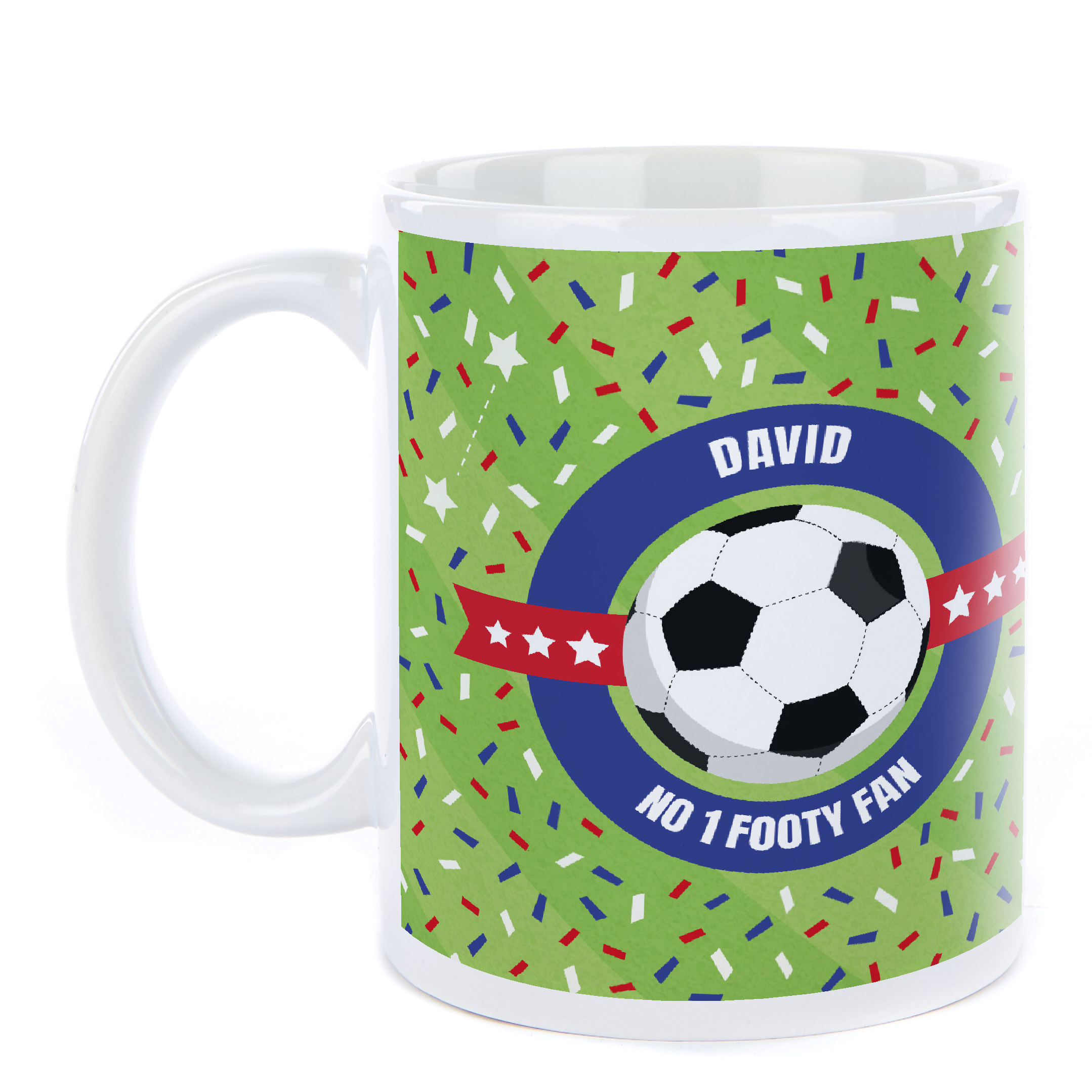 Photo Football Mug - No.1 Fan, Any Name