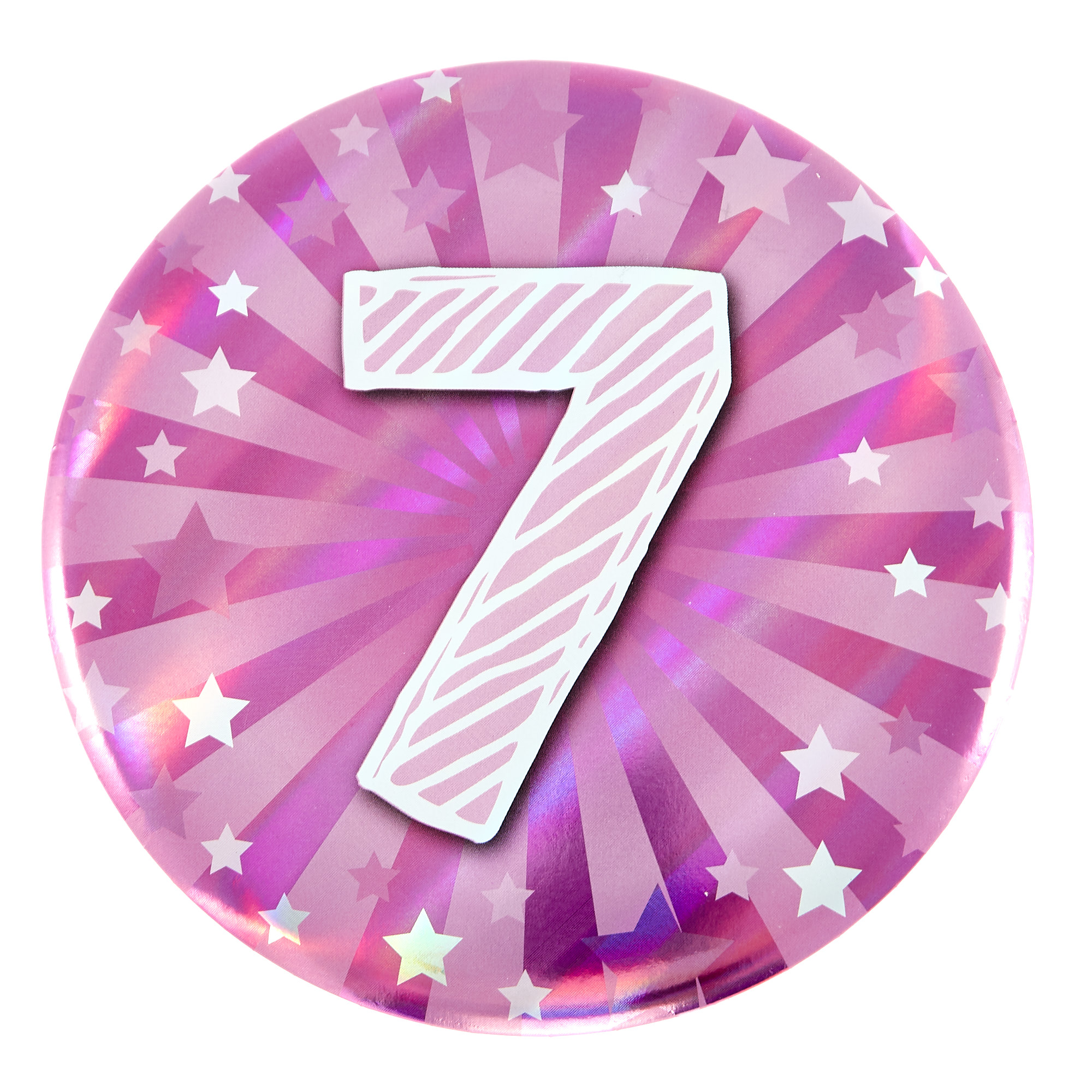 Giant 7th Birthday Badge - Pink