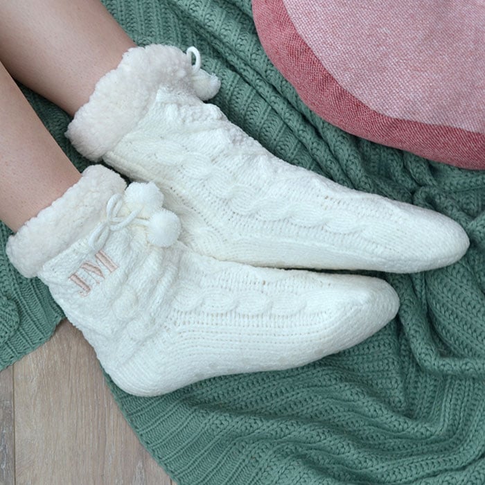 Personalised Monogram Super Soft Slipper Socks