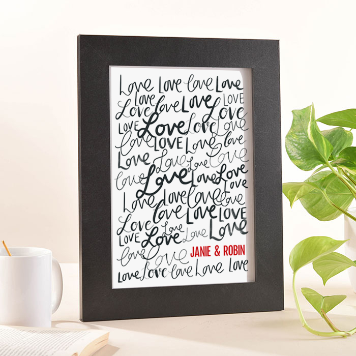 Personalised Names Love Portrait Print
