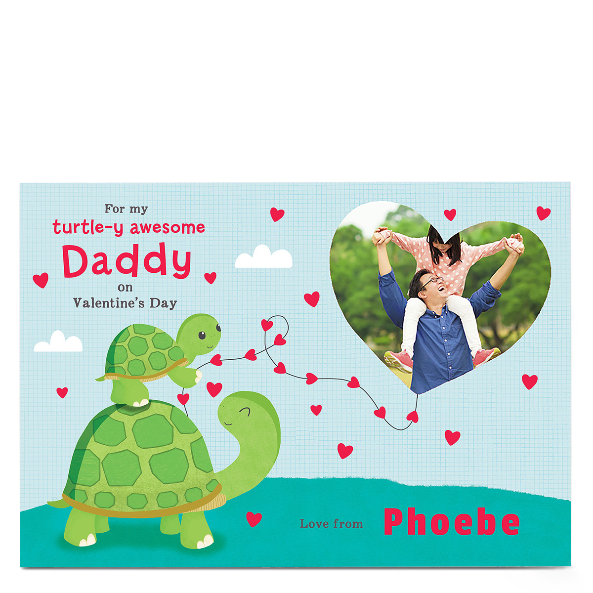 Photo Upload Valentine's Card - Turtle-y Awesome Daddy