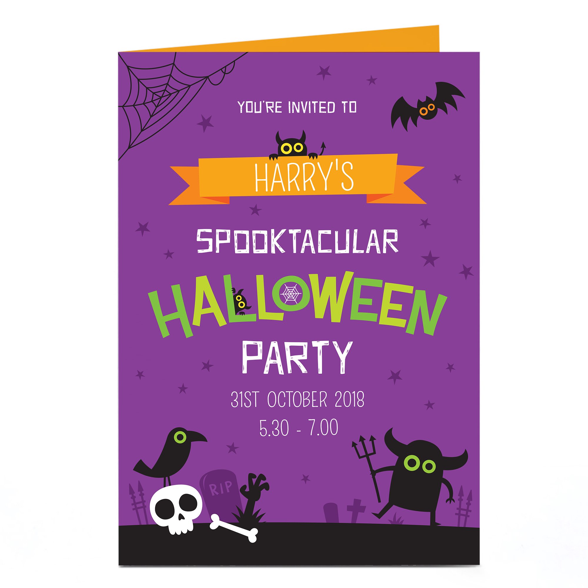 Personalised Halloween Party Invitation - Spooktacular