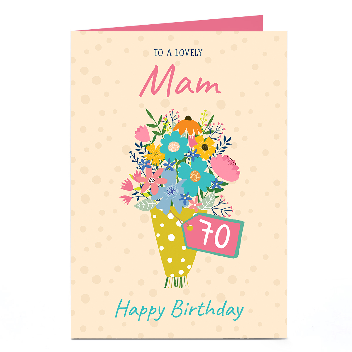 Personalised Birthday Card - Mam Bunch Of Flowers, Editable Age