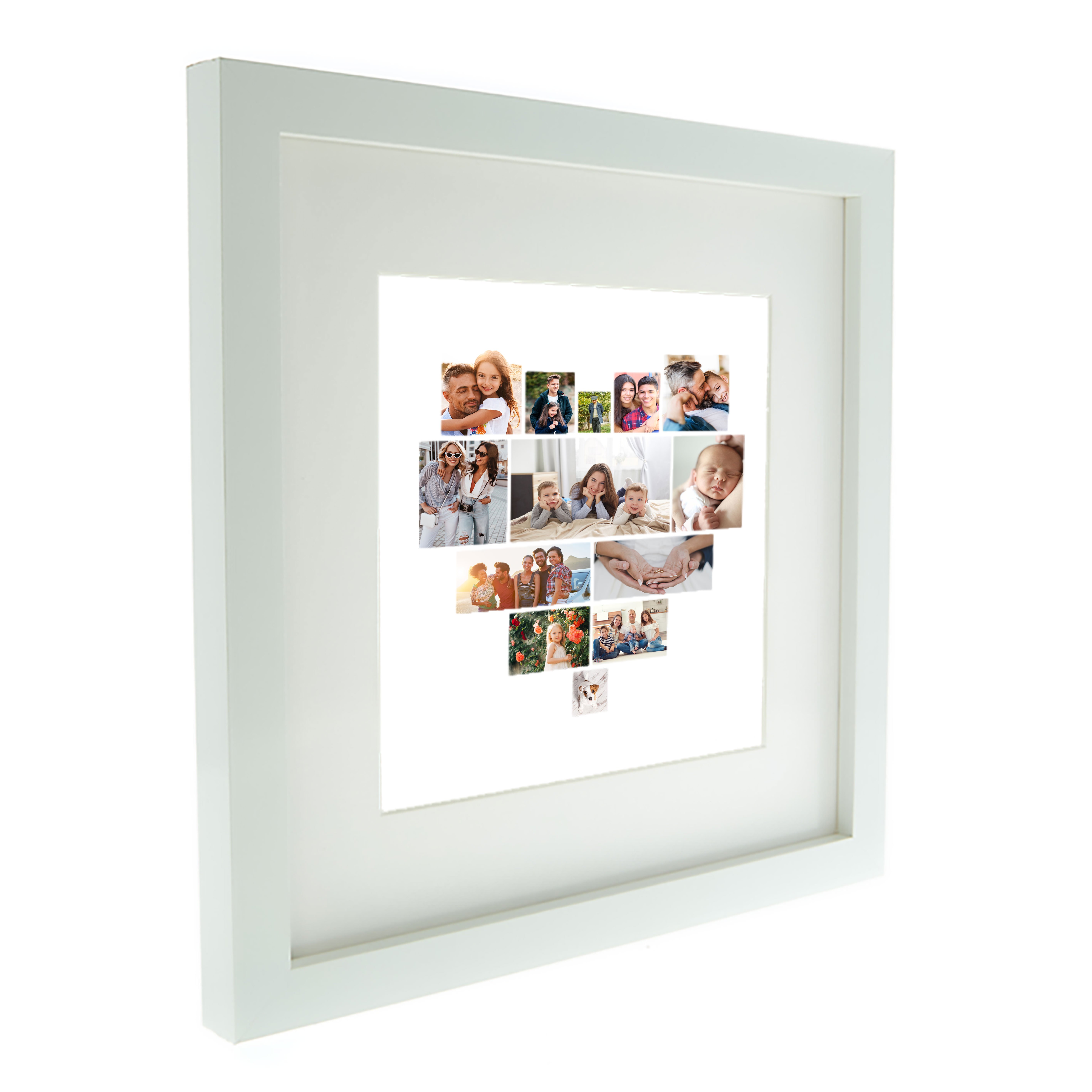 Multi Photo Upload Square Framed Print - Heart