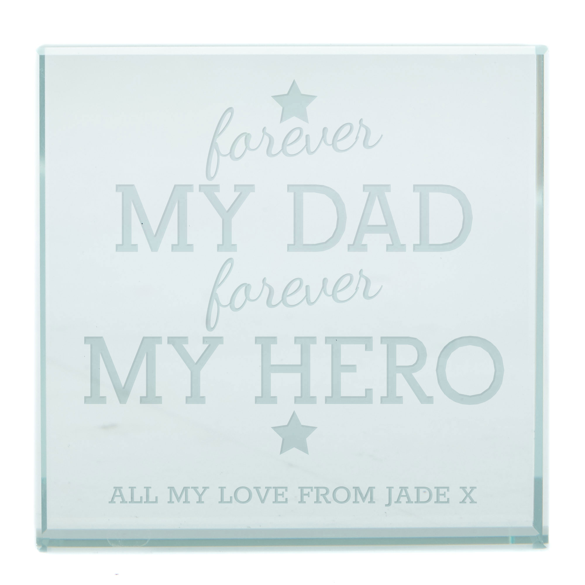 Personalised Engraved Glass Token - Forever My Dad