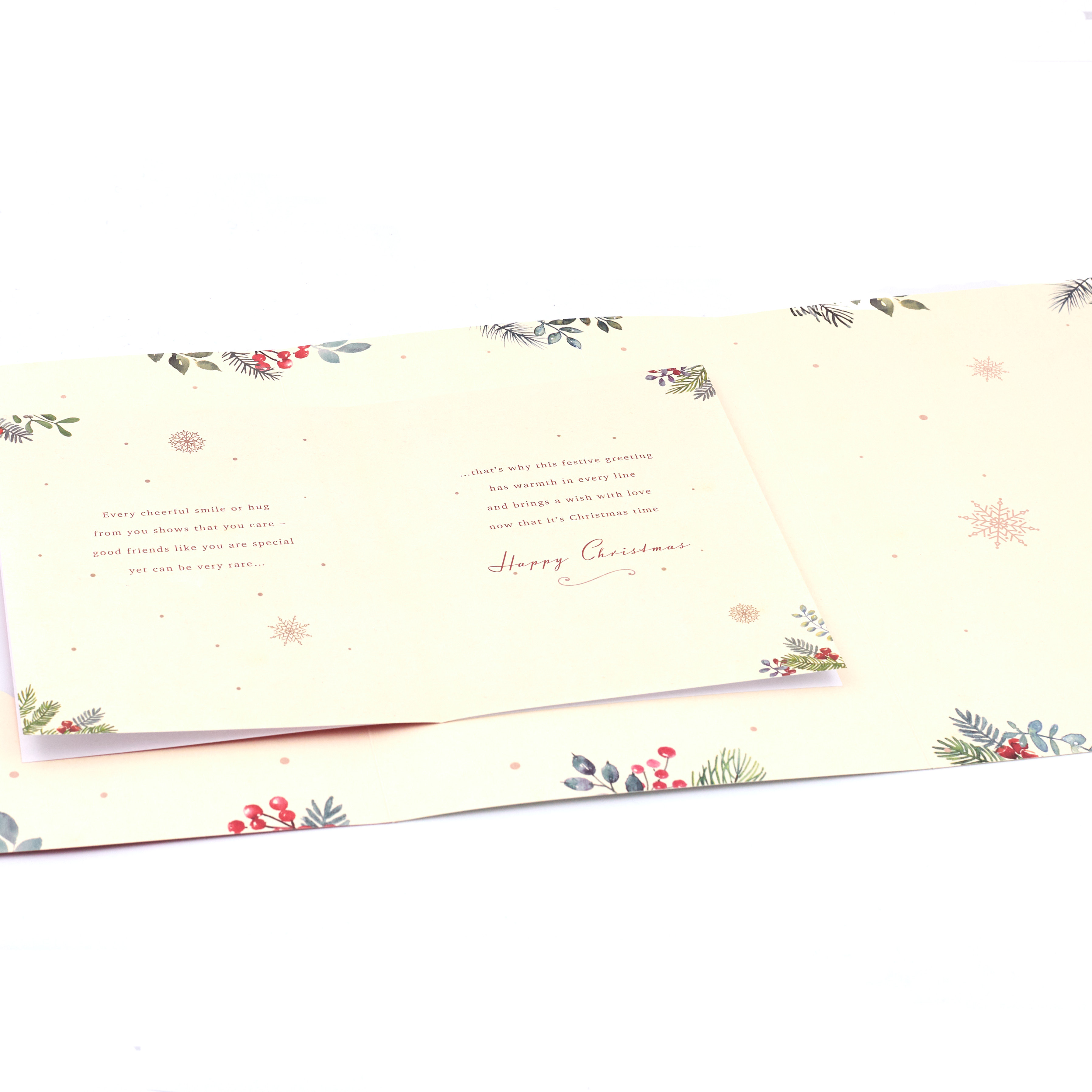 Christmas Card - Special Friends, Traditional Wreath And Verse