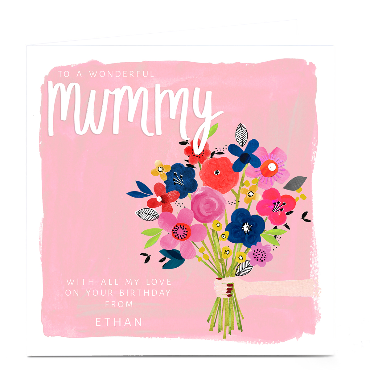 Personalised Kerry Spurling Birthday Card - Flowers Mummy