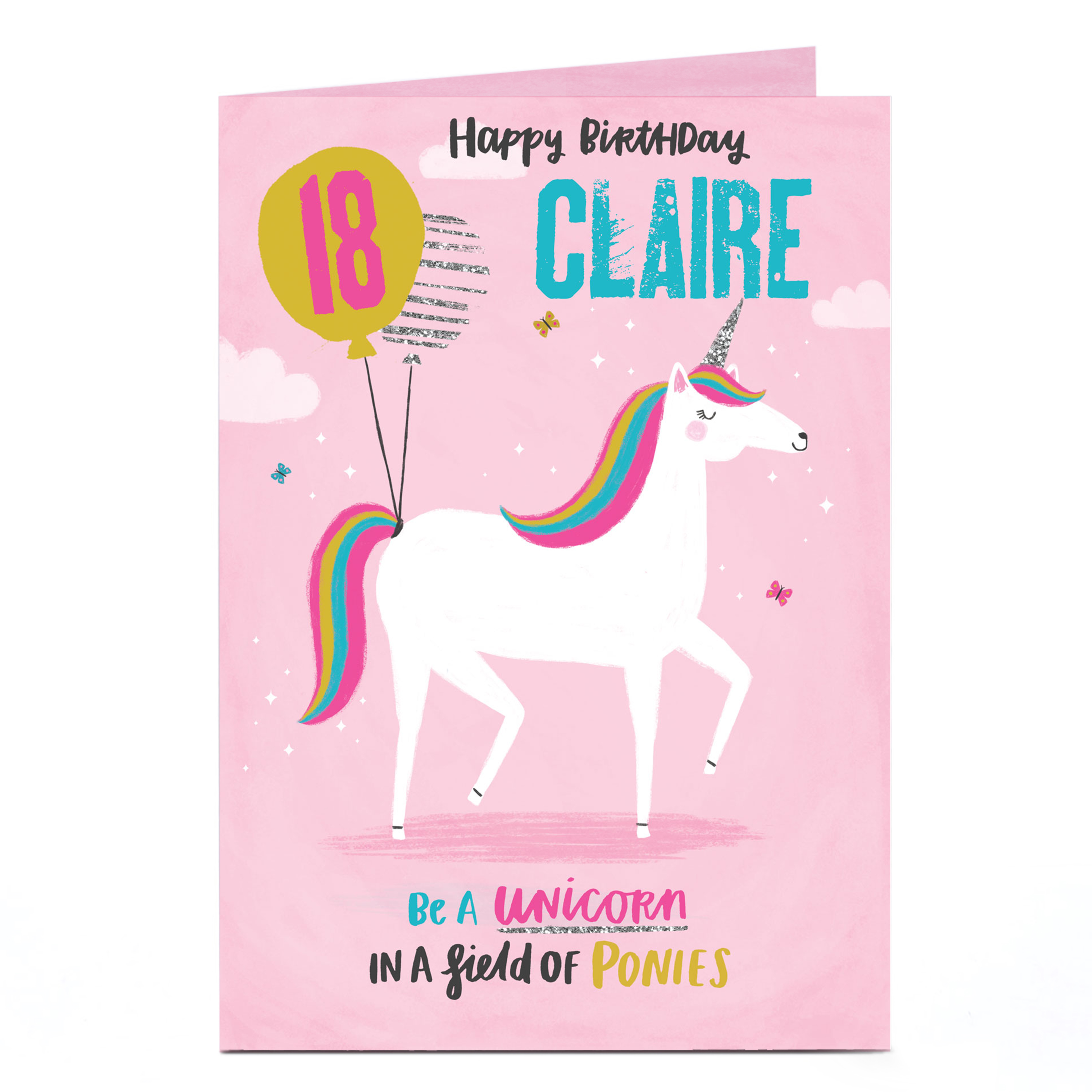 Personalised Any Age Birthday Card - Be A Unicorn